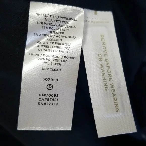 Ann Taylor Navy Plaid Wrap Coat - Picture 6 of 7